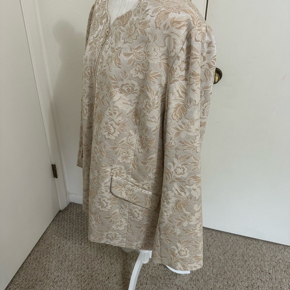 VTG 90s Bob Mackie Studio Gold Brocade Jacket sz 22W - Picture 7 of 9